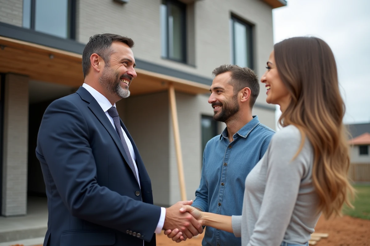 Agent immobilier serrant la main d